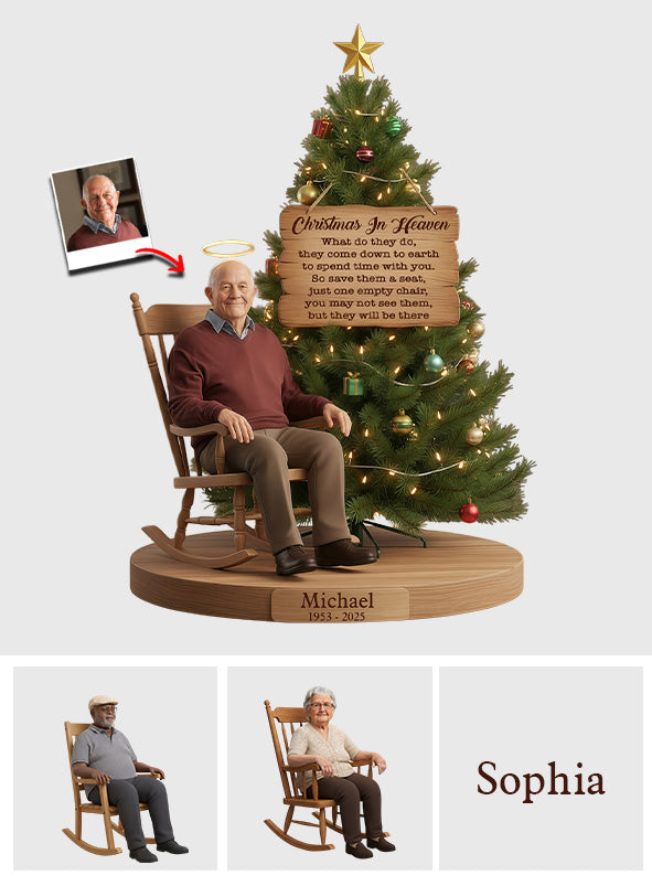 Noël au paradis - Plaque commémorative personnalisée en acrylique de forme personnalisée