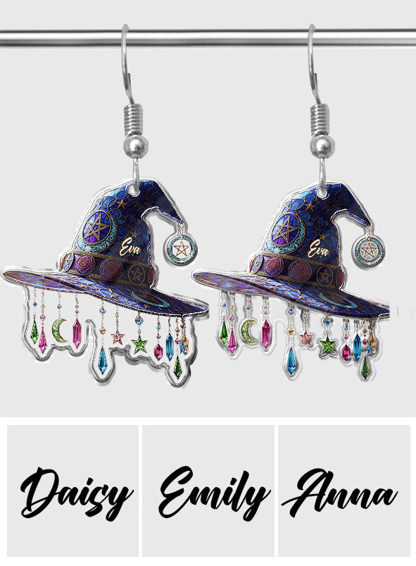 Chapeau magique - Boucles d'oreilles de sorcière personnalisées