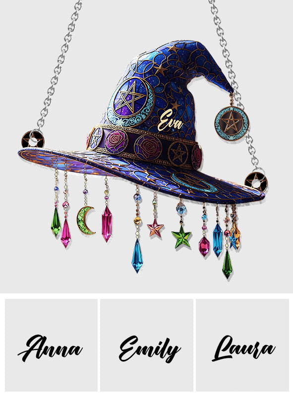 Magical Hat - Personalized Witch Window Hanging Suncatcher Ornament