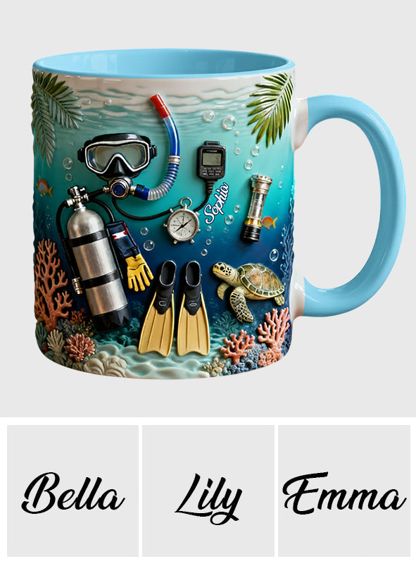 Amateurs de plongée sous-marine - Mug et sous-verre personnalisés sur le thème de la plongée