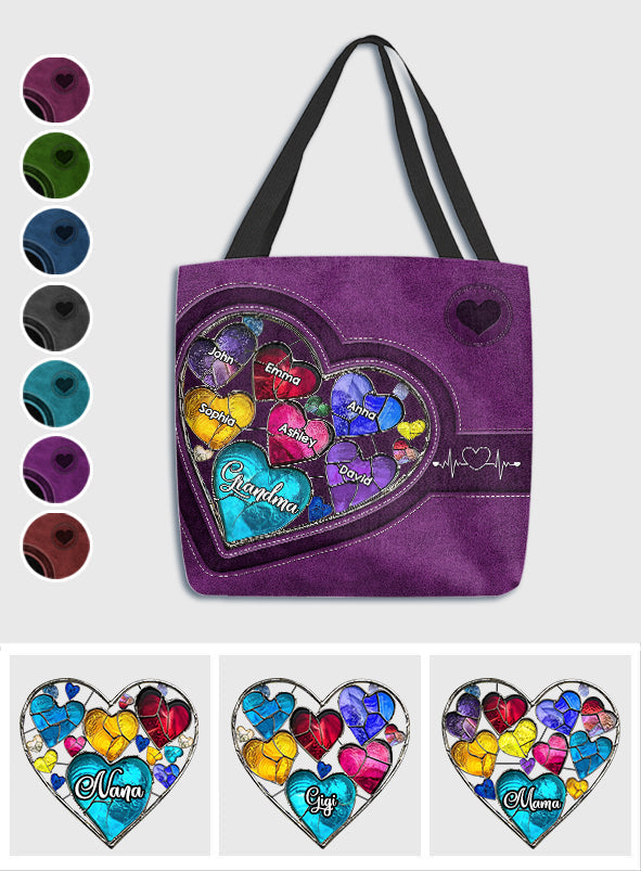 Grandma's Mom's Sweethearts - Personalized Grandma Tote Bag