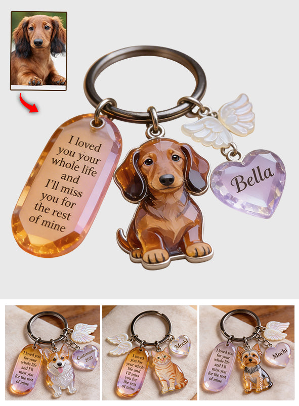 Custom Any Photo - Personalized Dog Keychain With Charms