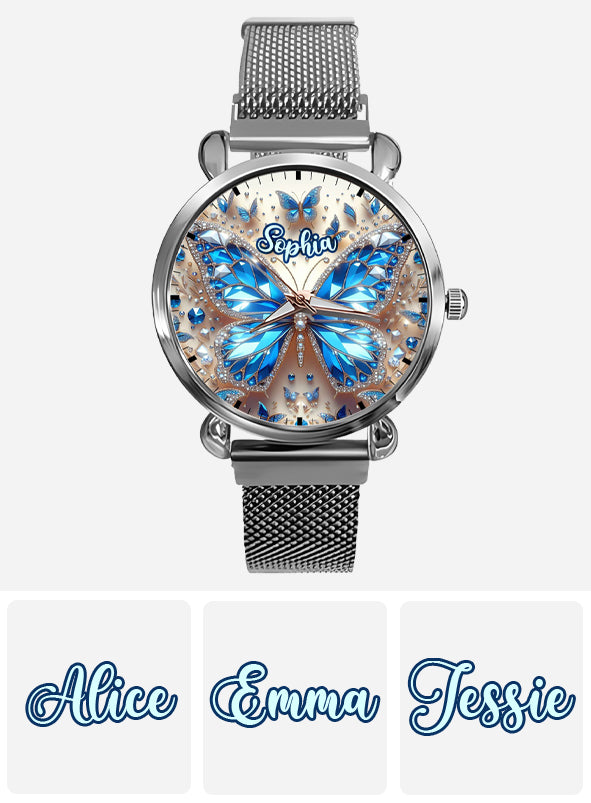 Magnifiques papillons - Montre-bracelet personnalisée pour femme avec papillons