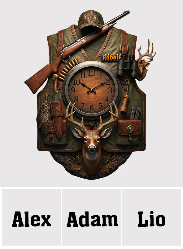 Passionné de chasse - Horloge murale lumineuse LED personnalisée sur le thème de la chasse