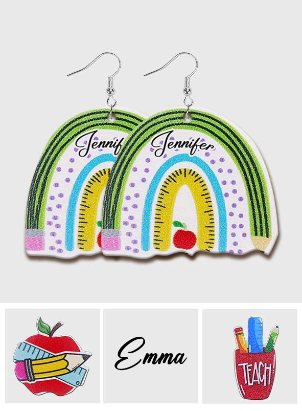 Back To School - Personalized Teacher Earrings