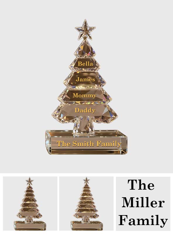 Joyeux Noël - Plaque acrylique personnalisée pour la famille