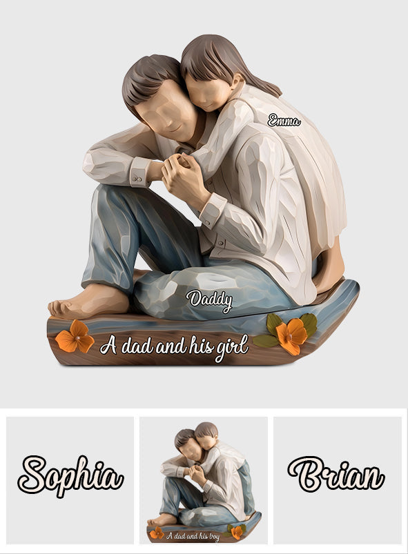 Papa et fille, fils - Plaque acrylique personnalisée pour père