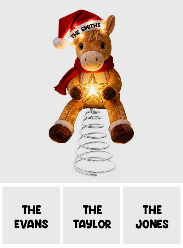 Merry Horsemas - Personalized Horse LED Light Tree Topper