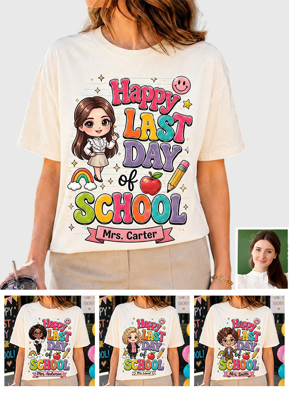 Dernier Jour d'École pour Enseignant - T-shirt et Sweat à Capuche Personnalisés
