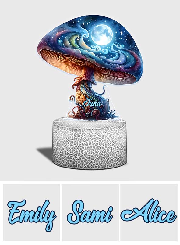 Magic Night - Personalized Mushroom Shaped Plaque Light Base