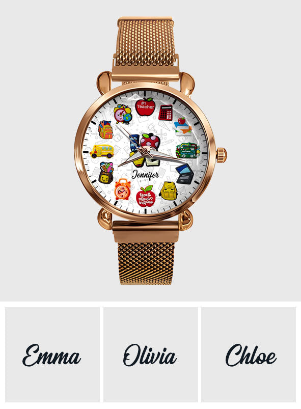 Montre personnalisée pour enseignantes passionnées - Montre-bracelet pour enseignantes