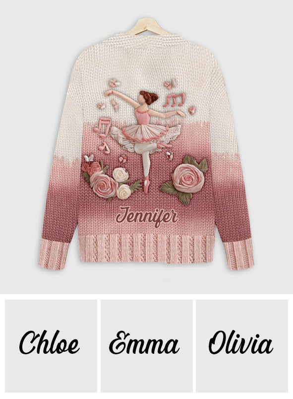 Ballet Is My Love - Personalized Ballet Cardigan Sweater