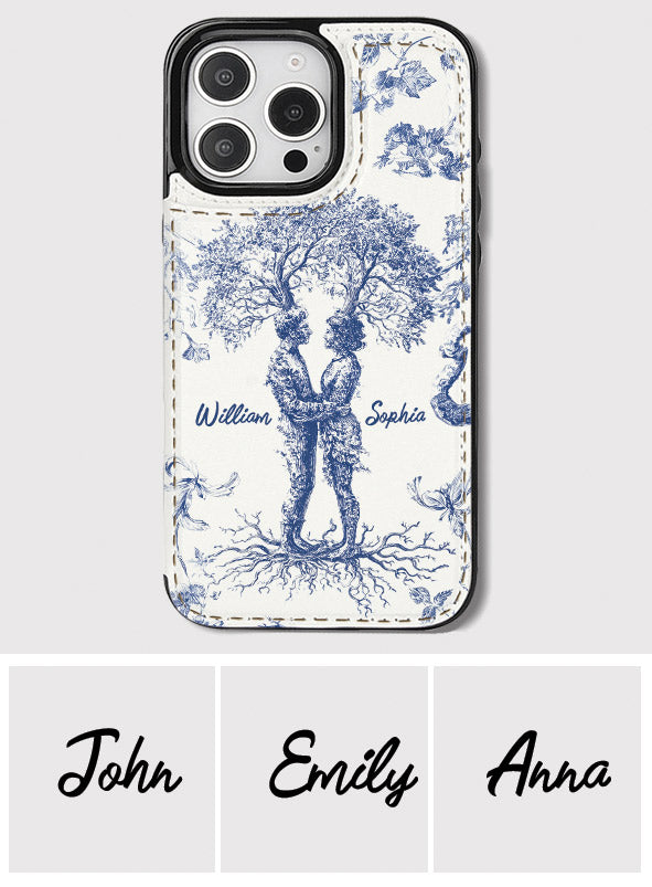Anniversary Gift Toile De Jouy Style You & Me We Got This - Personalized Couple Foldable Wallet Phone Case