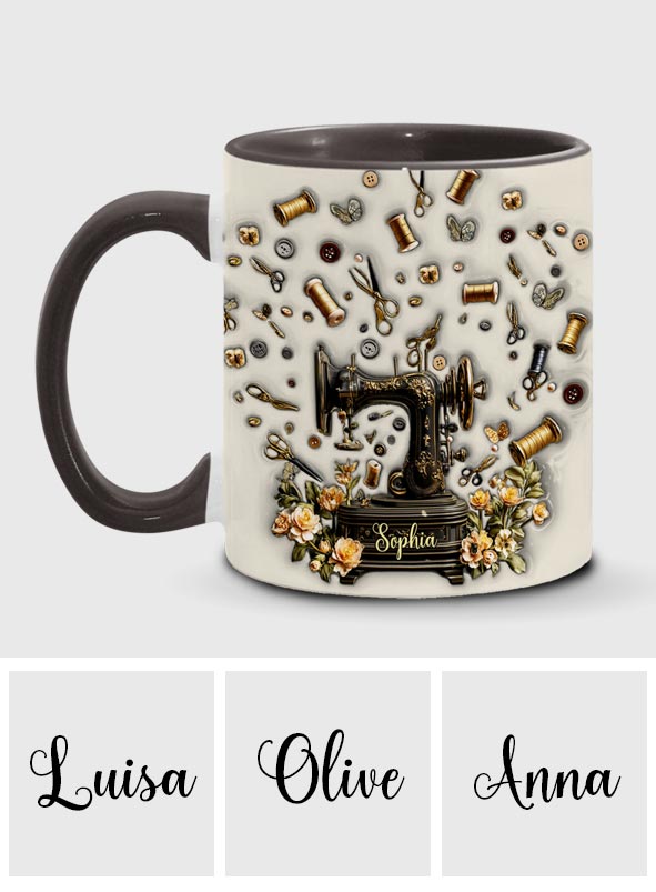 Sewing Is My Therapy - Personalized Sewing Accent Mug