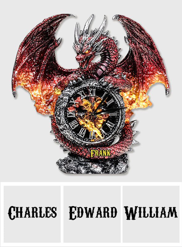 La Magie du Dragon - Horloge murale lumineuse LED Dragon personnalisée