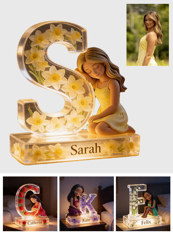 Love Yourself - Personalized Birth Month Flower Acrylic LED Night Light