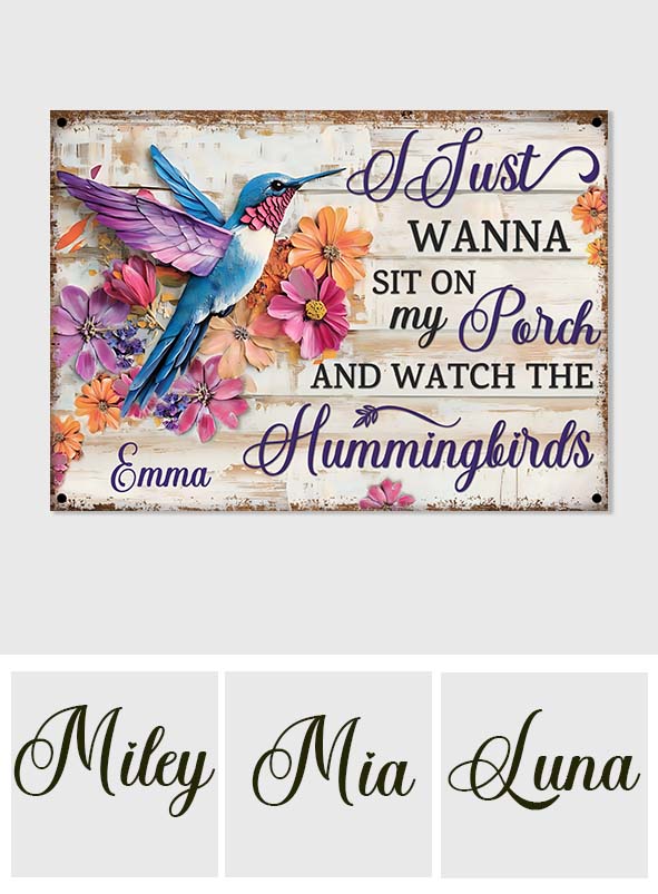 Colorful Hummingbird - Personalized Hummingbird Rectangle Metal Sign