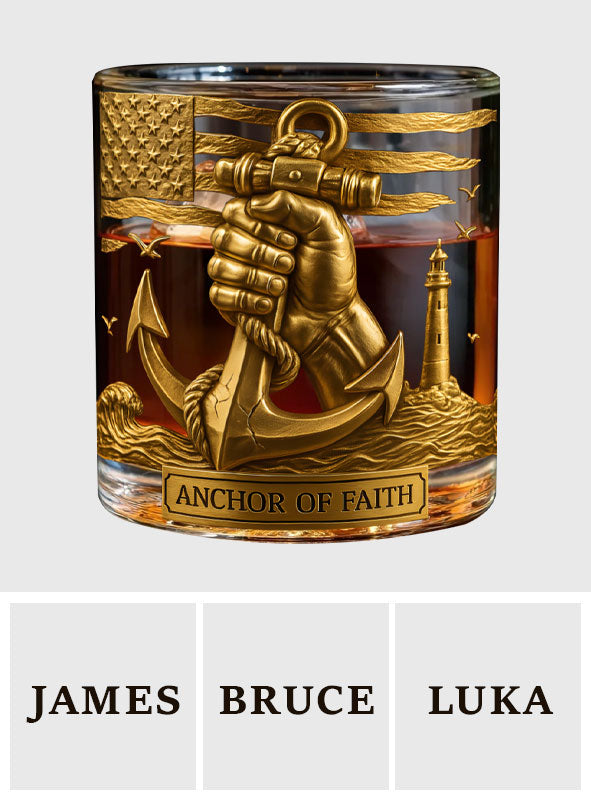 Tenir une ancre - Verre à whisky personnalisé sur le thème de la navigation