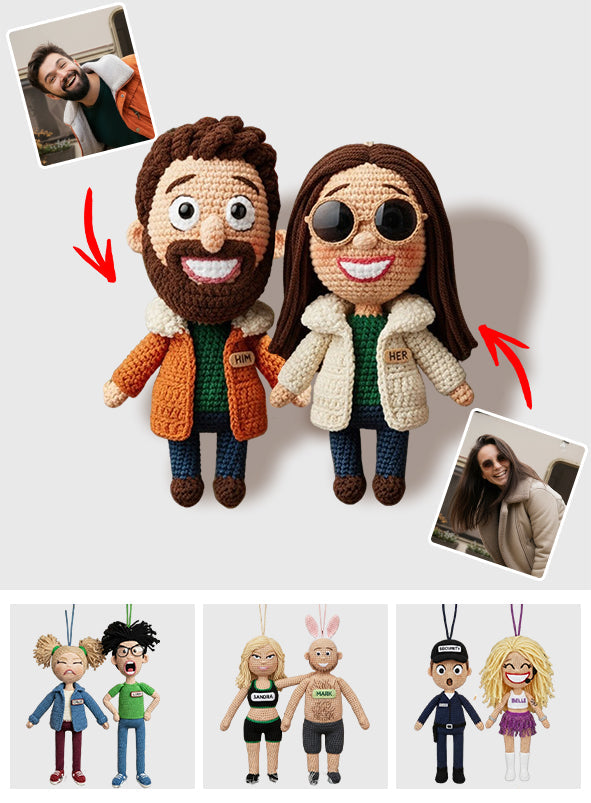 Loving Christmas - Personalized Couple Handmade Crochet Ornament