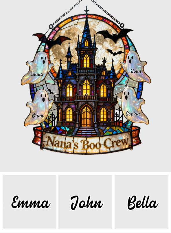 Grandma's Boo Crew - Personalized Grandma 3D Printed Glass Suncatcher