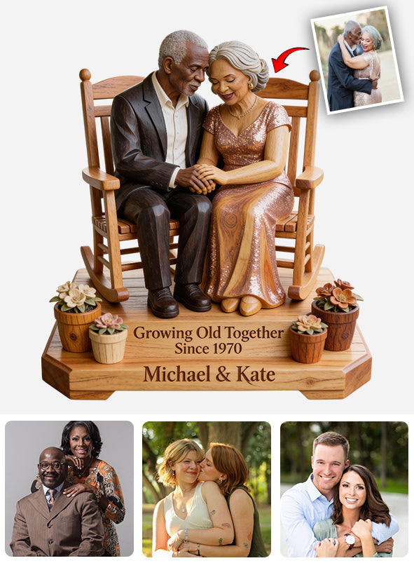 Growing Old Together - Personalized Couple Custom Shaped Acrylic Plaque