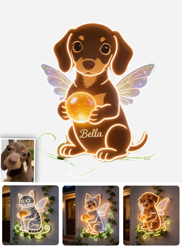 Photo de tout animal de compagnie personnalisée - Panneau en acrylique LED personnalisé