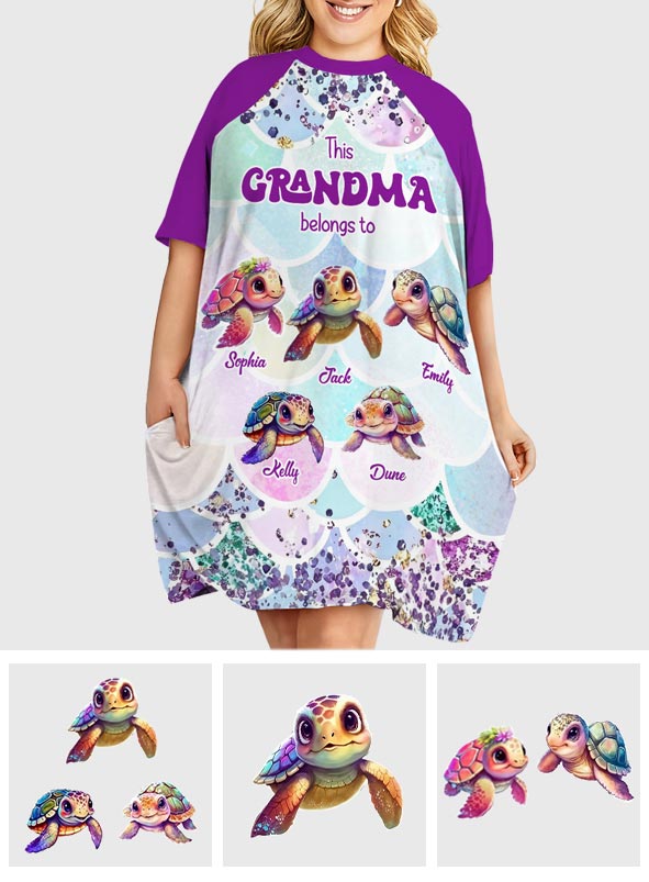 This Grandma Belongs To - Personalized Grandma Sleep T-shirt Dress