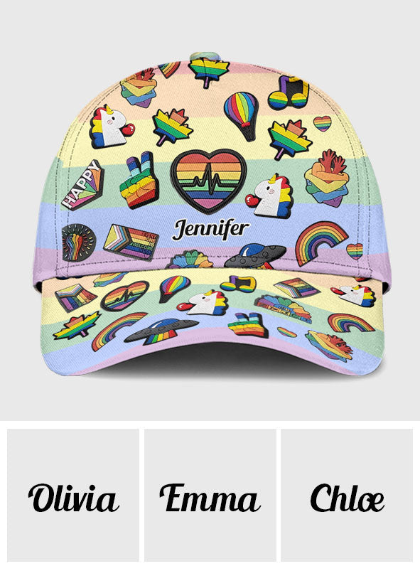 Casquette classique personnalisée arc-en-ciel Pride - Soutien LGBT