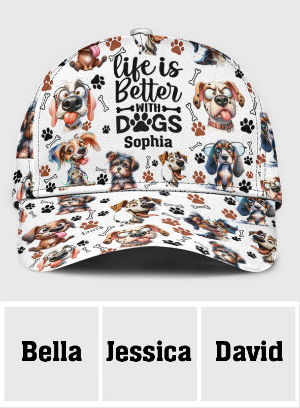 La vie est plus belle avec des chiens - Casquette classique personnalisée pour chien
