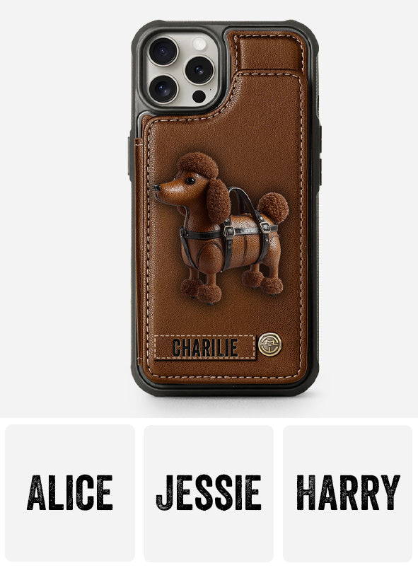 Étui portefeuille personnalisé pour téléphone avec un adorable caniche - Étui pour téléphone à motif chien