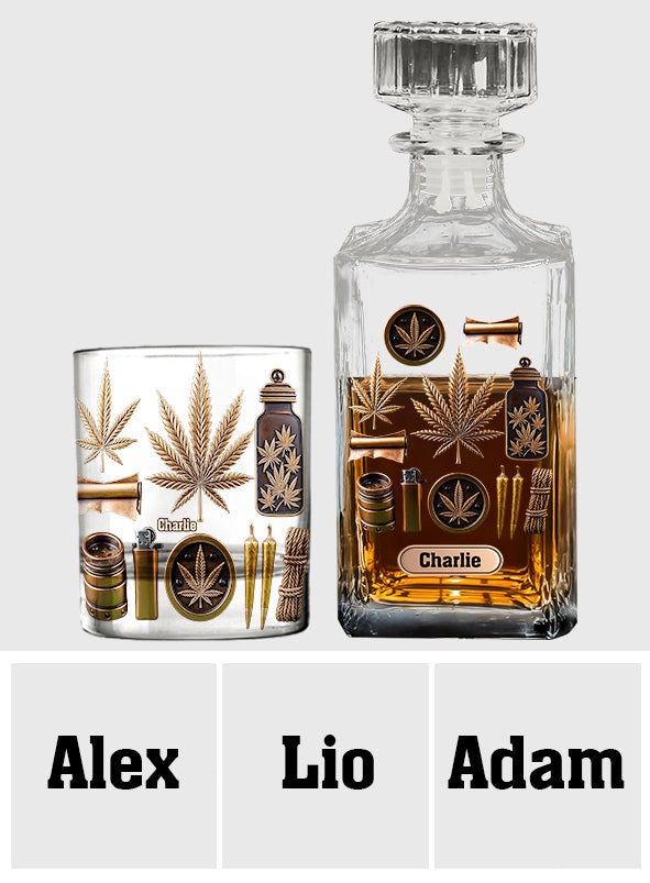 Magic Leaf - Coffret carafe à whisky au cannabis personnalisée