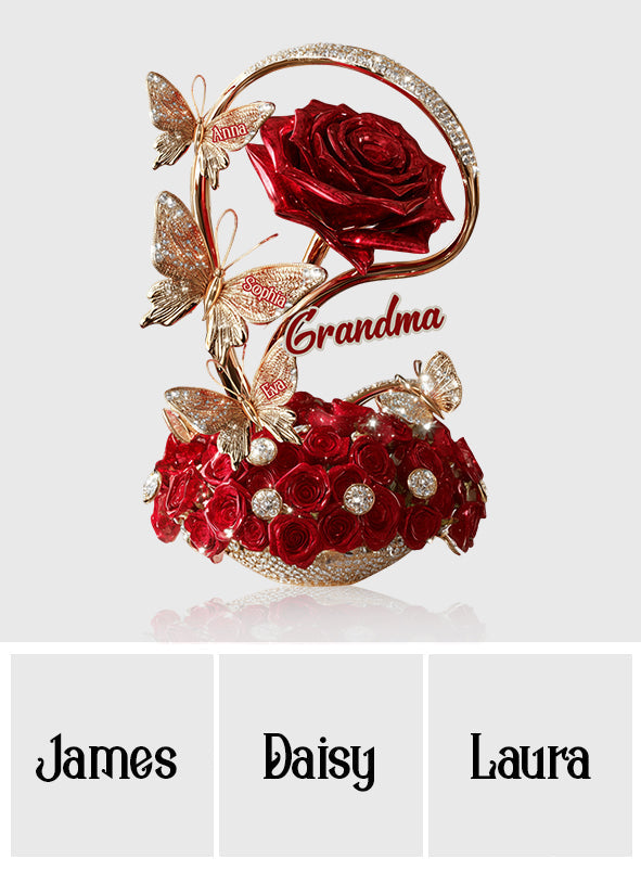 Belles roses pour maman, grand-mère… - Plaque acrylique personnalisée en forme de mère