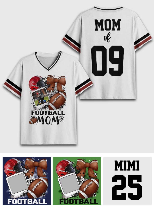 Football Mom/ Dad/ Nana/ Papa/ Uncle/ Aunt.... - Personalized Football Fully Printed V-Neck T-Shirt