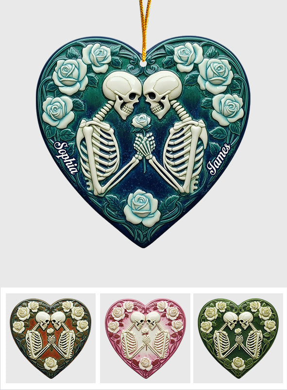 Couple de squelettes, jusqu'à ce que la mort nous sépare - Ornement de couple personnalisé