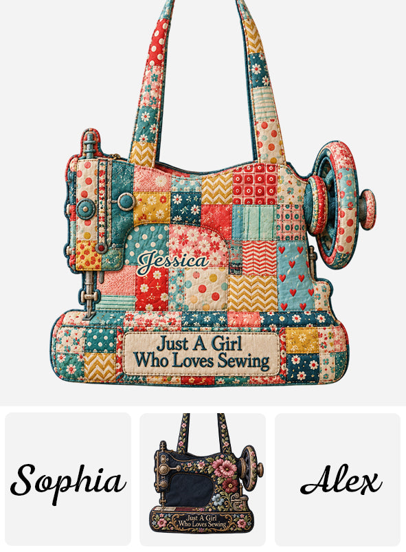 Just A Girl Who Loves Sewing - Personalized Sewing Custom Shape Tote Bag