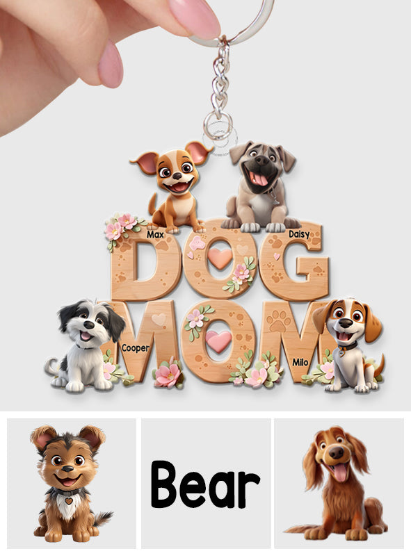 Maman de chien - Porte-clés personnalisé en forme de chien
