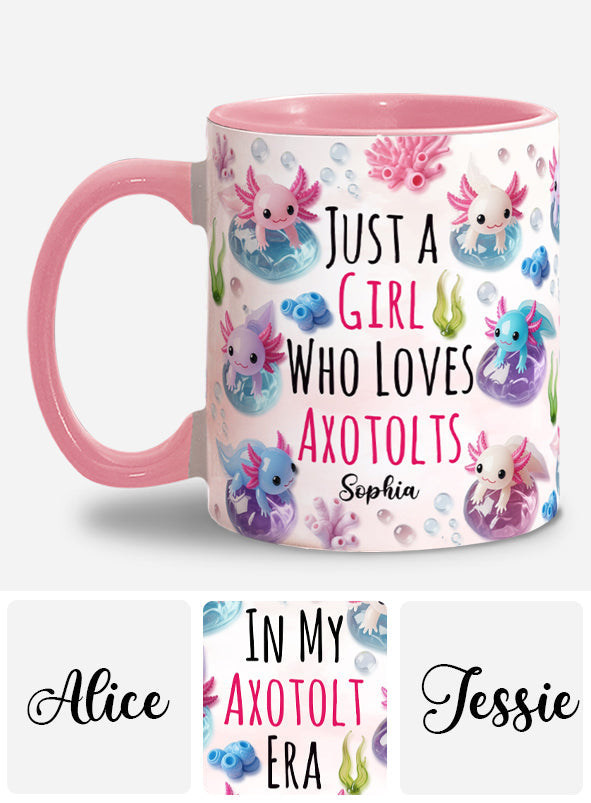 Mug personnalisé à motif axolotl « À l’ère de mon axolotl »