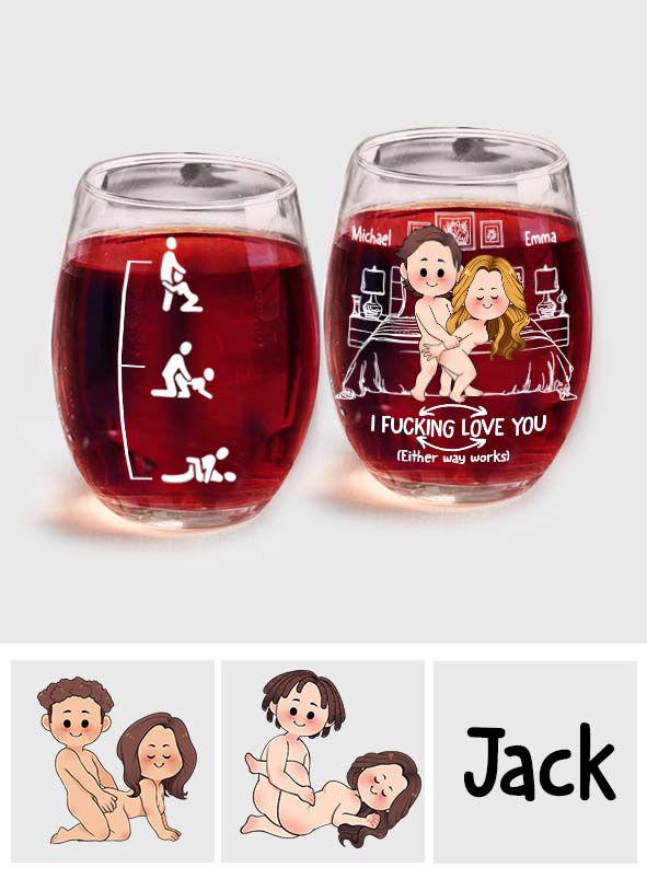 Couple coquin - Verre à vin personnalisé avec le couple