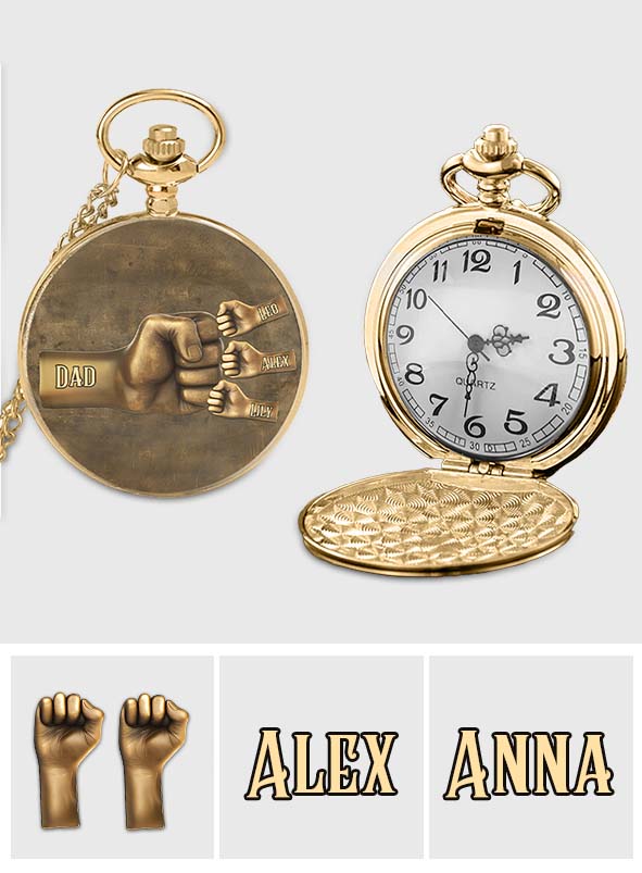 Montre de poche personnalisée « Papa fait un check » pour son fils