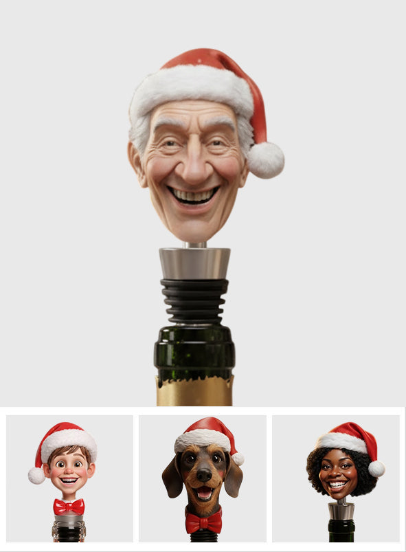 Xmas Resin Caricature - Personalized Family Bottle Stopper