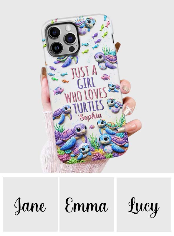 Just A Girl Who Loves Turtles - Personalized Turtle Full Print Phone Case