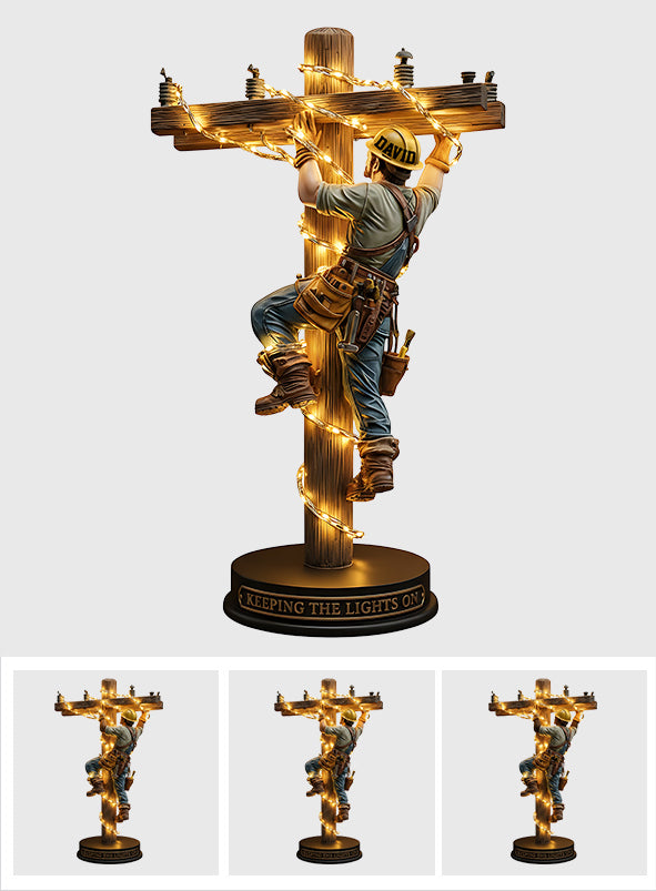 Maintenir l'éclairage allumé - Plaque acrylique personnalisée pour monteur de lignes