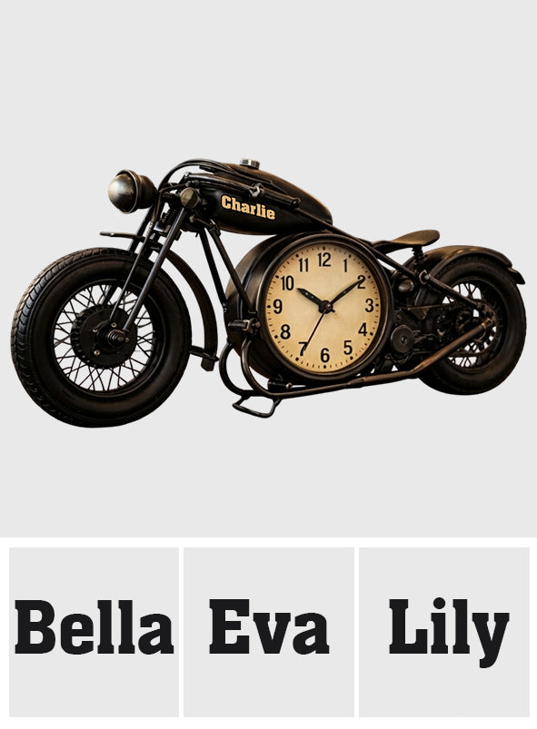 Plaque horloge de bureau personnalisée pour motard, cadeau pour motard