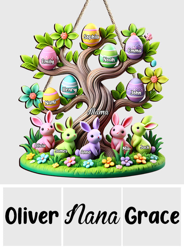 Easter Peeps - Personalized Mother Custom Shaped Wood Sign