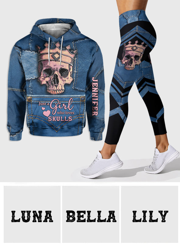 Crowned Skull - Personalized Skull Hoodie and Leggings