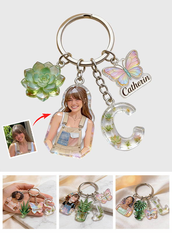 Love Gardening - Personalized Gardening Keychain With Charms
