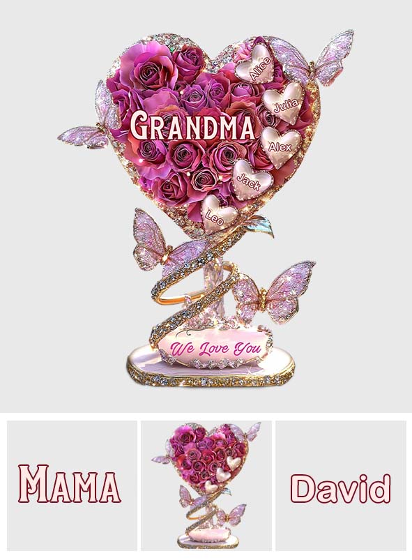 Grandma Heart - Personalized Grandma Custom Shaped Acrylic Plaque