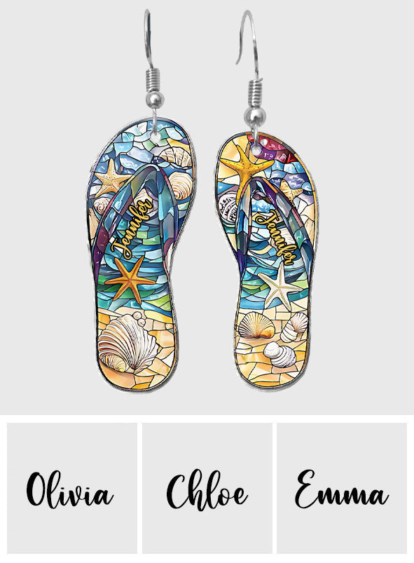 Beach Flipflops - Personalized Sea Lover Earrings