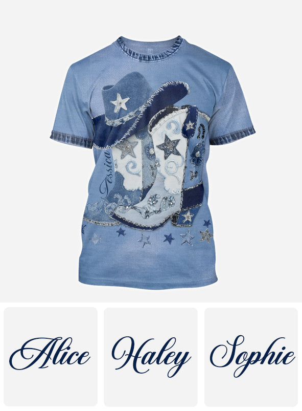 Bottes de cowgirl - Chemise de cowgirl personnalisée