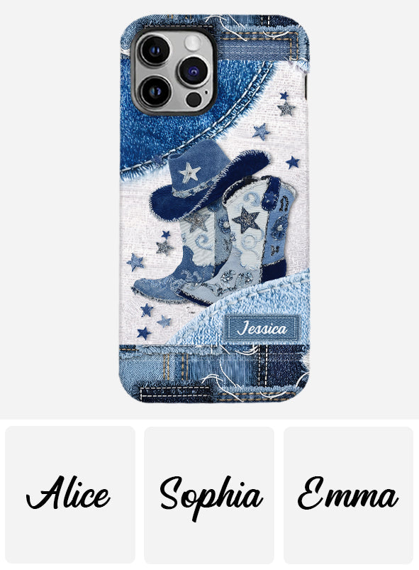Bottes de cowgirl - Coque de téléphone personnalisée avec motif cowgirl